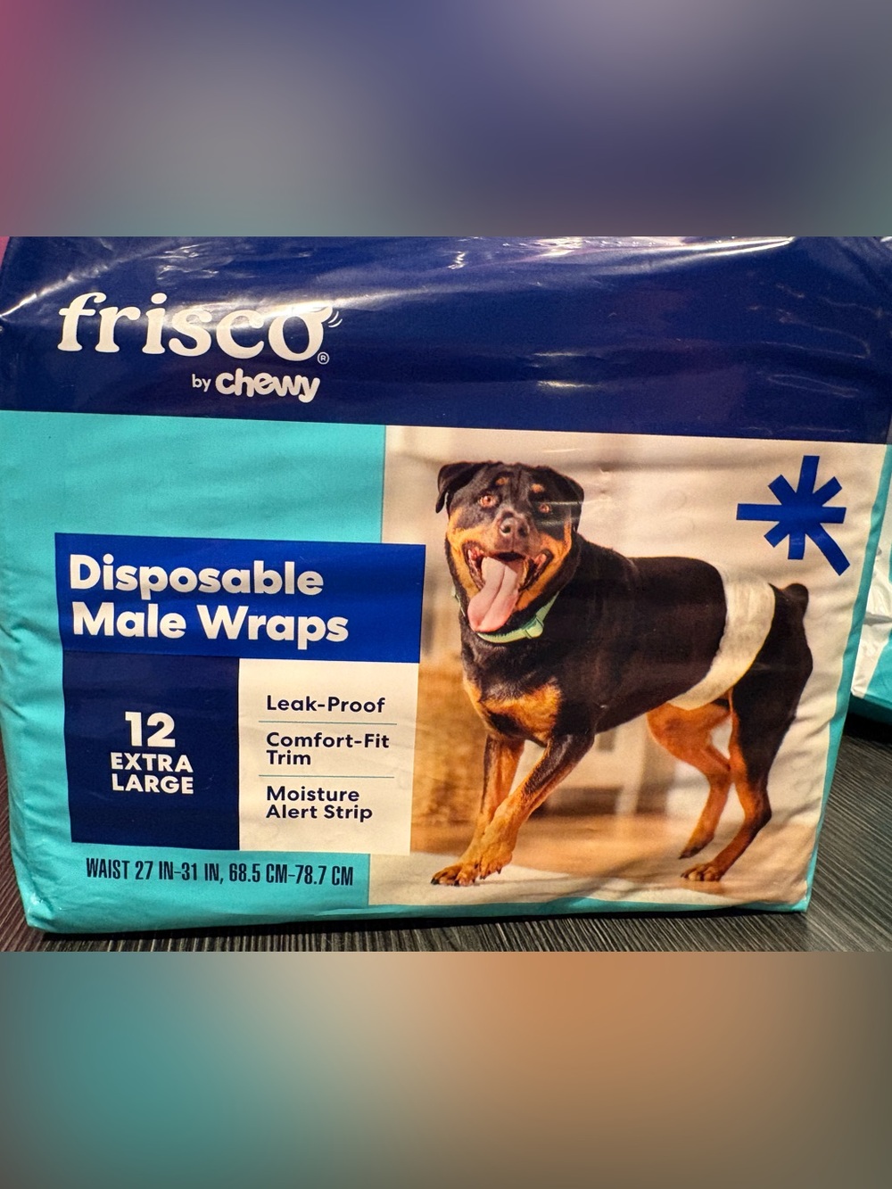3 packages -12 in ea (36total)Chewy Disposable Male Dog Wraps - Extra Large